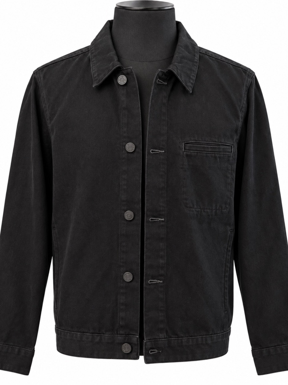 Treasure & Bond Black Button-Front Shirt Jacket